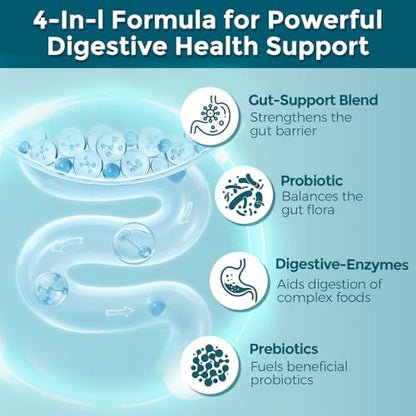Probiotics for Women & Men Digestive Health - 120B CFUs, Prebiotics, 90 Veggie Caps (45 Days)