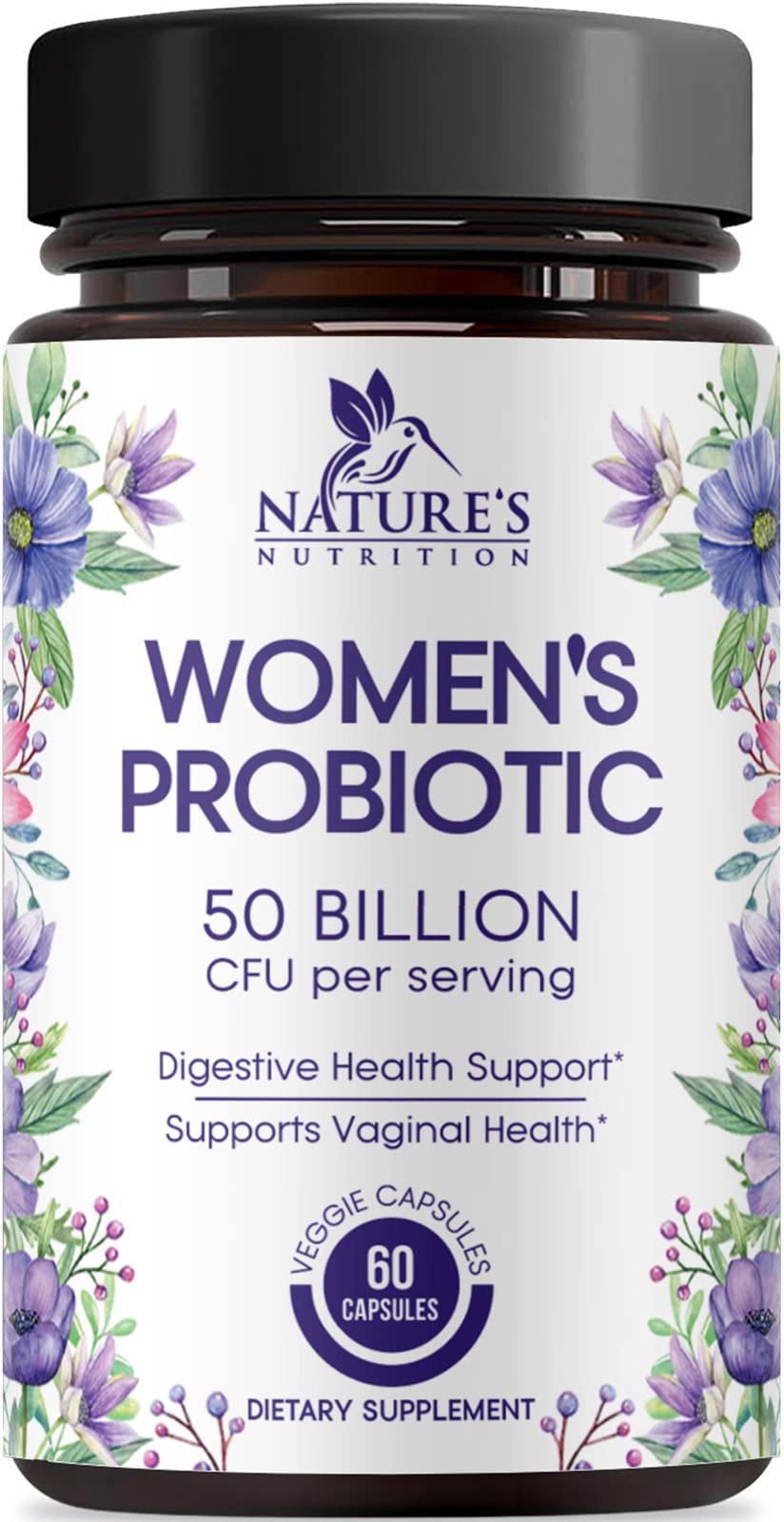 Probiotics for Women’s Digestive Health – 50 Billion CFU, 5 Strains, Urinary & Vaginal Support | USA Bottled
