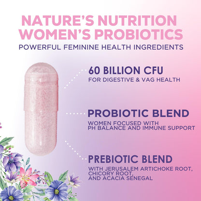 Probiotics for Women's Digestive Health - 60B CFU, 16 Strains | Cranberry & D-Mannose | 120 Capsules | Made in USA