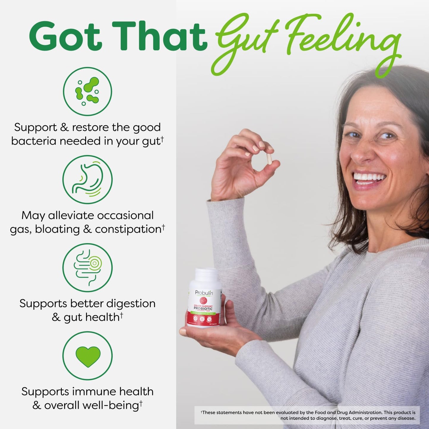 Probulin Colon Support Probiotic – 20B CFU, Vegan, 30 Count