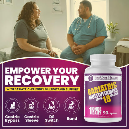 ProCare Health Bariatric Multivitamin with Iron – 3 Month Supply (90 Capsules) | Post-Op Vitamins