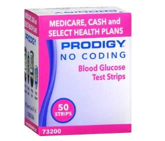 Prodigy 73200 No Coding Blood Glucose Test Strips – 50 Count | Compatible with Prodigy Meters