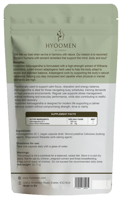 KSM-66 Ashwagandha 500mg Capsules Hyoomen