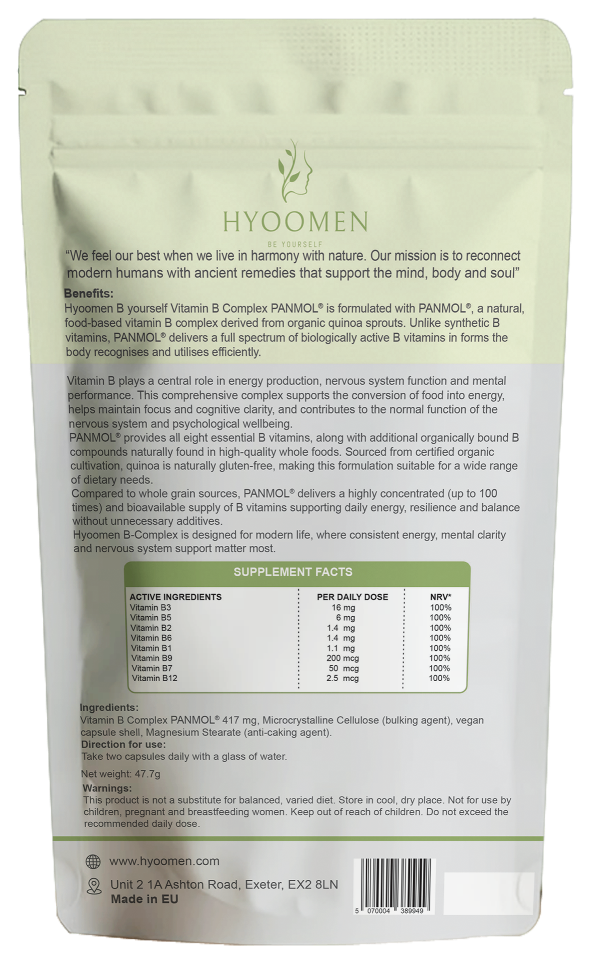 Plant-Based Vitamin B Complex PANMOL® Hyoomen