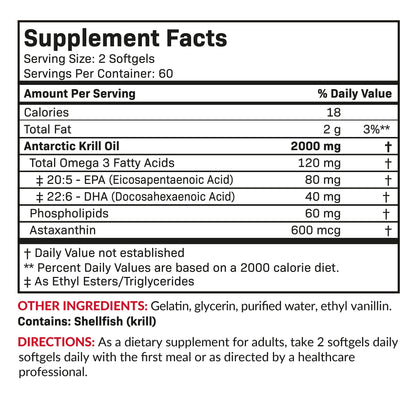 Futurebiotics Antarctic Krill Oil 2000mg with Astaxanthin – 120 Softgels | Lab-Tested, Non-GMO