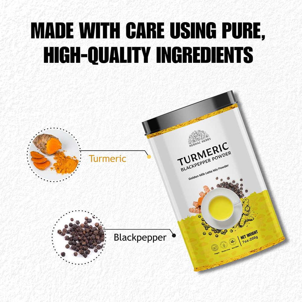 Turmeric Curcumin Powder with Black Pepper – Golden Milk Latte Mix (Organic)