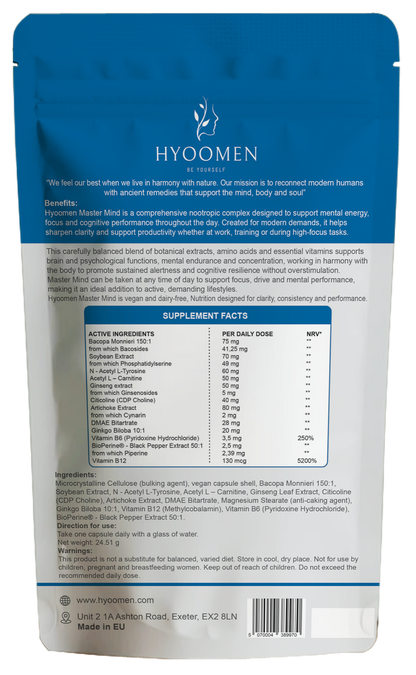 Mastermind Caffeine-Free Nootropic Supplement Hyoomen