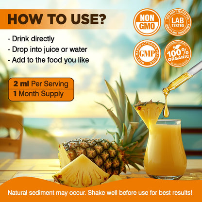 Liposomal Quercetin with Bromelain Liquid Drops – 8-in-1 Organic Immune Support (2 oz)