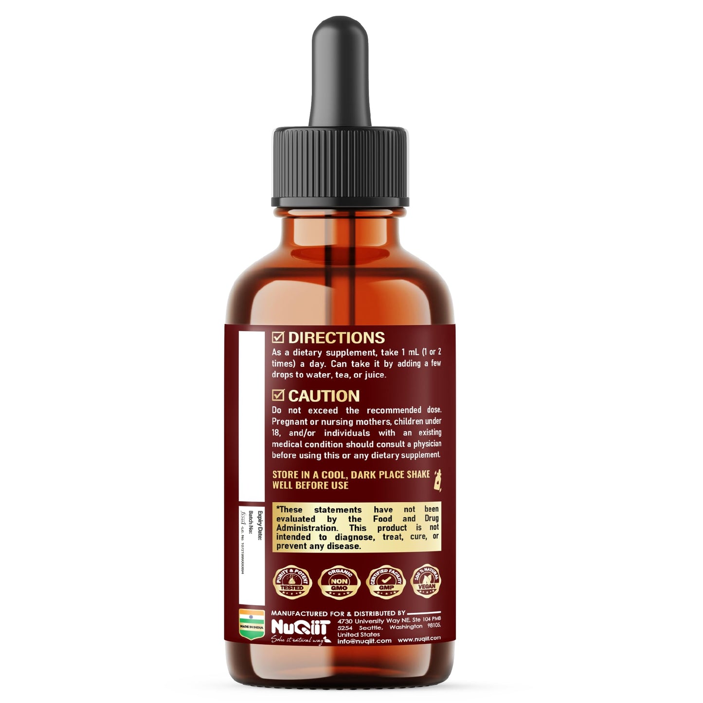 10in1 Wormwood Liquid Drops with Wormwood, Black Walnut, Whole Cloves, Berberine, Milk Thistle, Turmeric, Ginger, Milk Thistle and More - 30ml Liquid Drops for 30Days