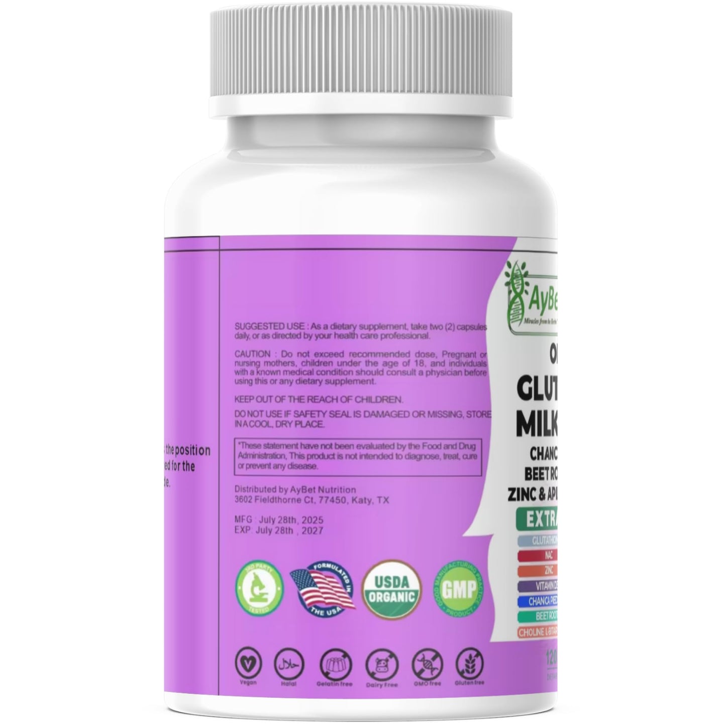 Glutathione NAC Milk Thistle Supplement | Liver Health Support | 32-in-1 Herbal Antioxidant Formula | Halal Vegan Organic Daily Wellness