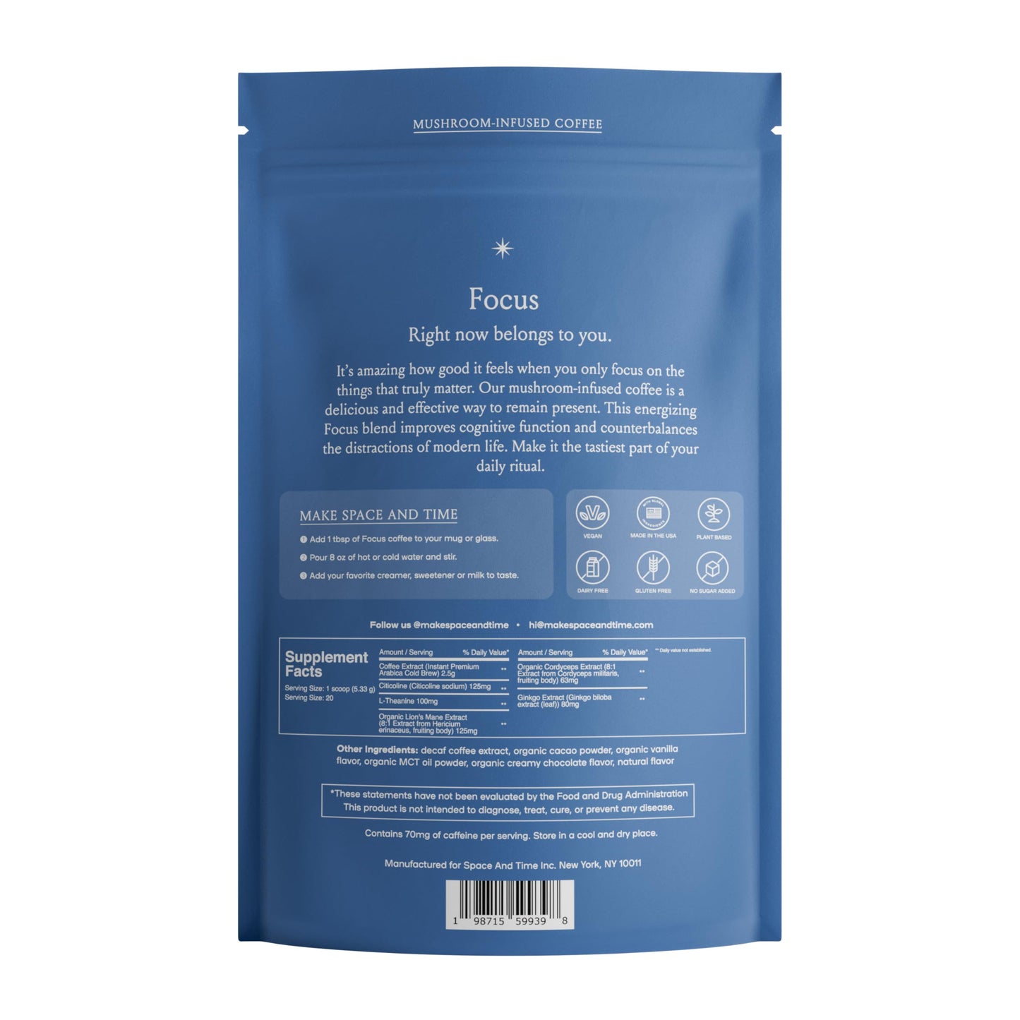 Mushroom Coffee – 20 Cups of Focus, Clean Energy | Lion's Mane, Cordyceps & L-Theanine