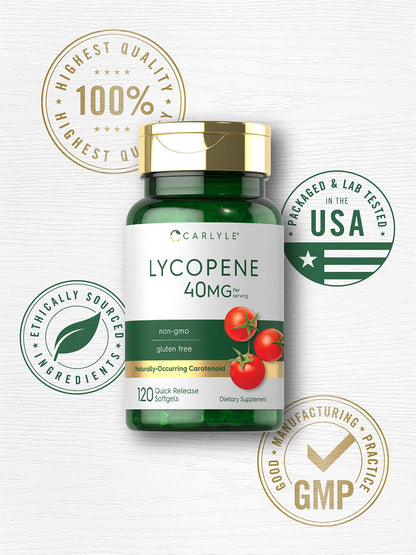 Carlyle Lycopene 40mg | 120 Softgels - Non-GMO & Gluten Free | Naturally Occurring Carotenoid
