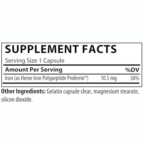 Proferrin Clear 30ct Heme Iron – US Made, Dye-Free Capsule | High Absorption