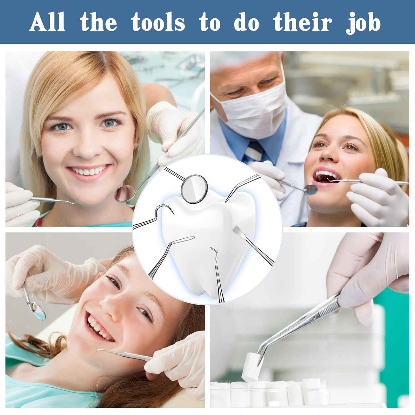 6-Piece Dental Tools Set – Stainless Steel Hygiene Kit with Case
