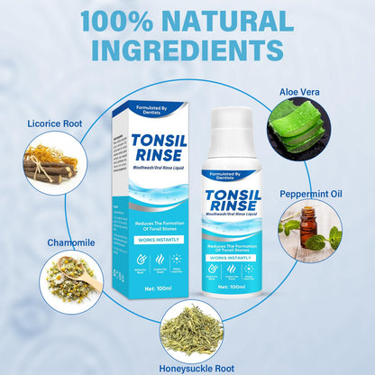 Tonsil Stone Remover Mouthwash - Natural Ingredients, Soothes Tonsils & Fresh Breath (Mint)