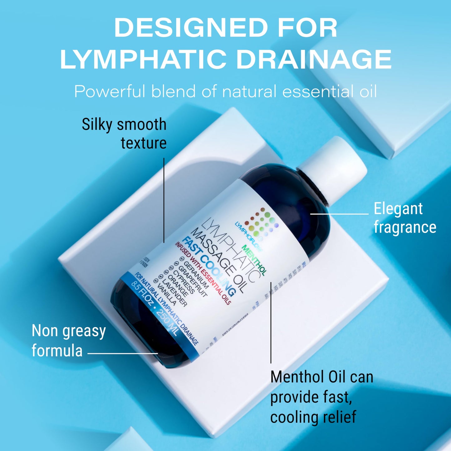 Lymphatic Drainage Massage Oil with Arnica & Coconut Oil (8.5 oz)