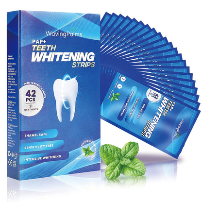 Professional Whitening Strips for Sensitive Teeth - Hydrogen Peroxide-Free Mint (42 Count)