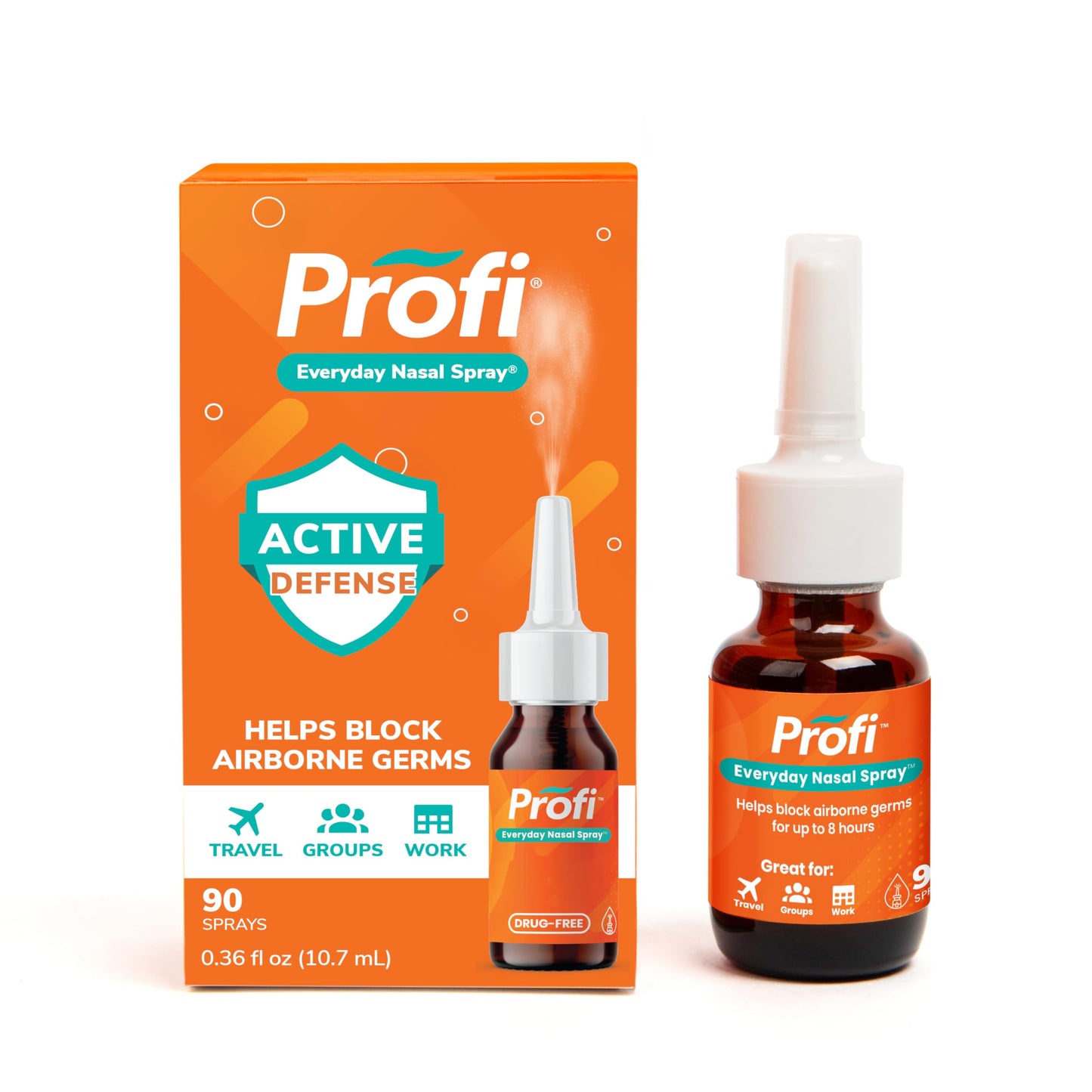 Profi™ Everyday Nasal Spray – Up to 8 Hours Defense Against Airborne Germs | 90 Sprays, 0.36 fl oz