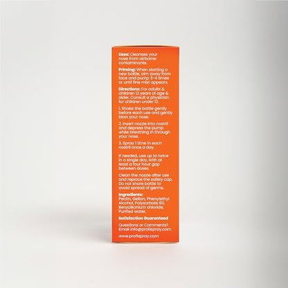 Profi Everyday Nasal Spray – Up to 8 Hours Defense Against Germs & Allergies | 180 Sprays, 0.58 oz | Made in USA
