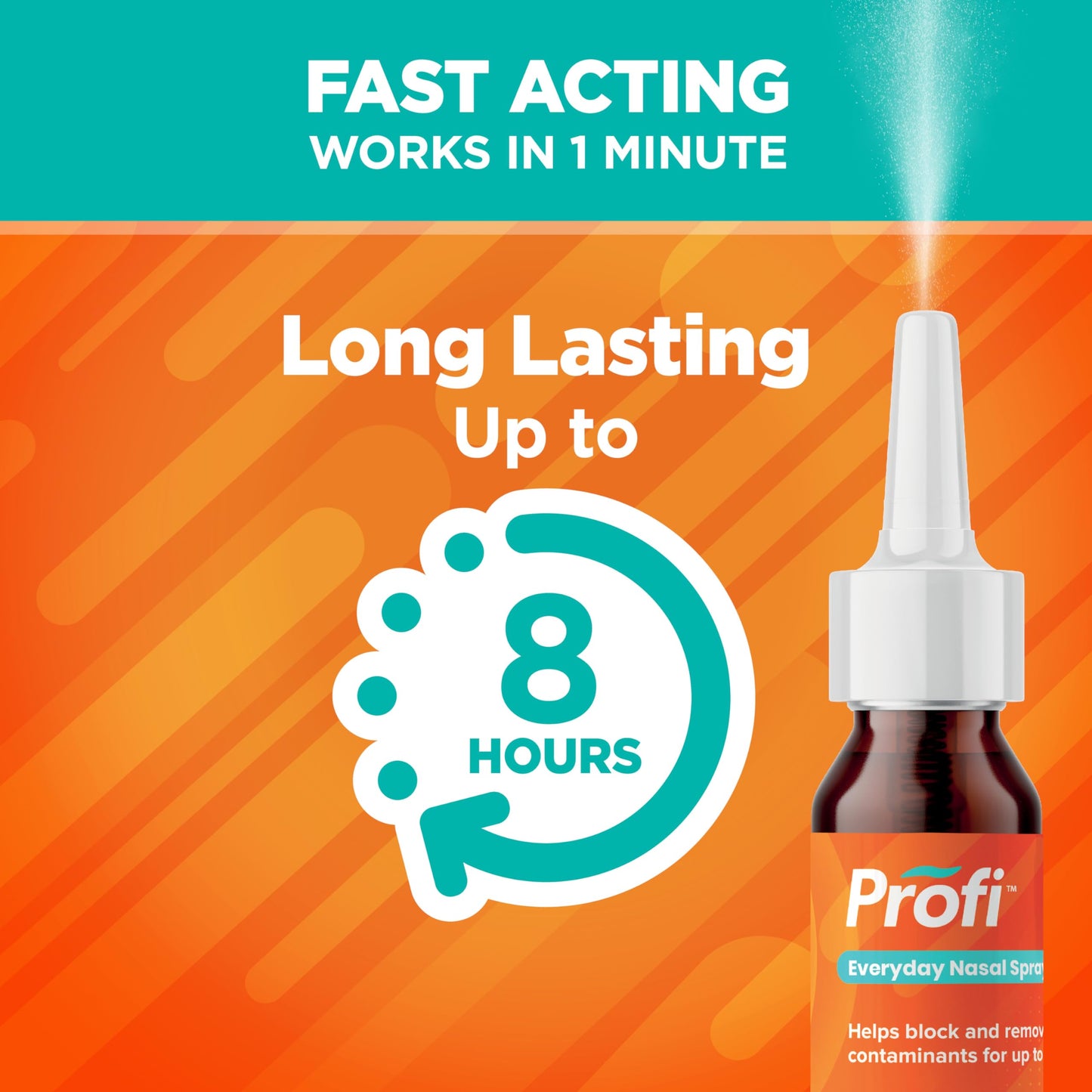 Profi™ Everyday Nasal Spray – Up to 8 Hours Defense Against Airborne Germs | 90 Sprays, 0.36 fl oz