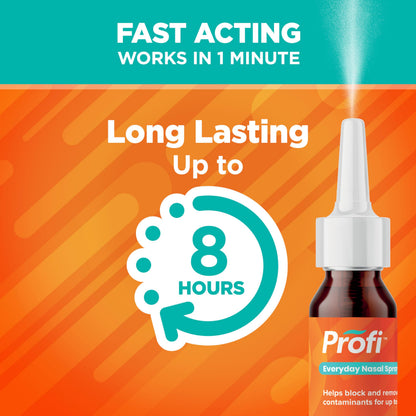 Profi™ Everyday Nasal Spray – Up to 8 Hours Defense Against Airborne Germs | 90 Sprays, 0.36 fl oz