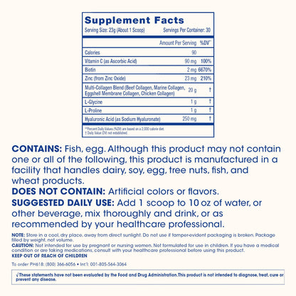 ProHealth Longevity Collagen Peptides Powder for 40+ | 20g Multi Collagen, 2g Pro-Collagen, Hyaluronic Acid | 30 Servings