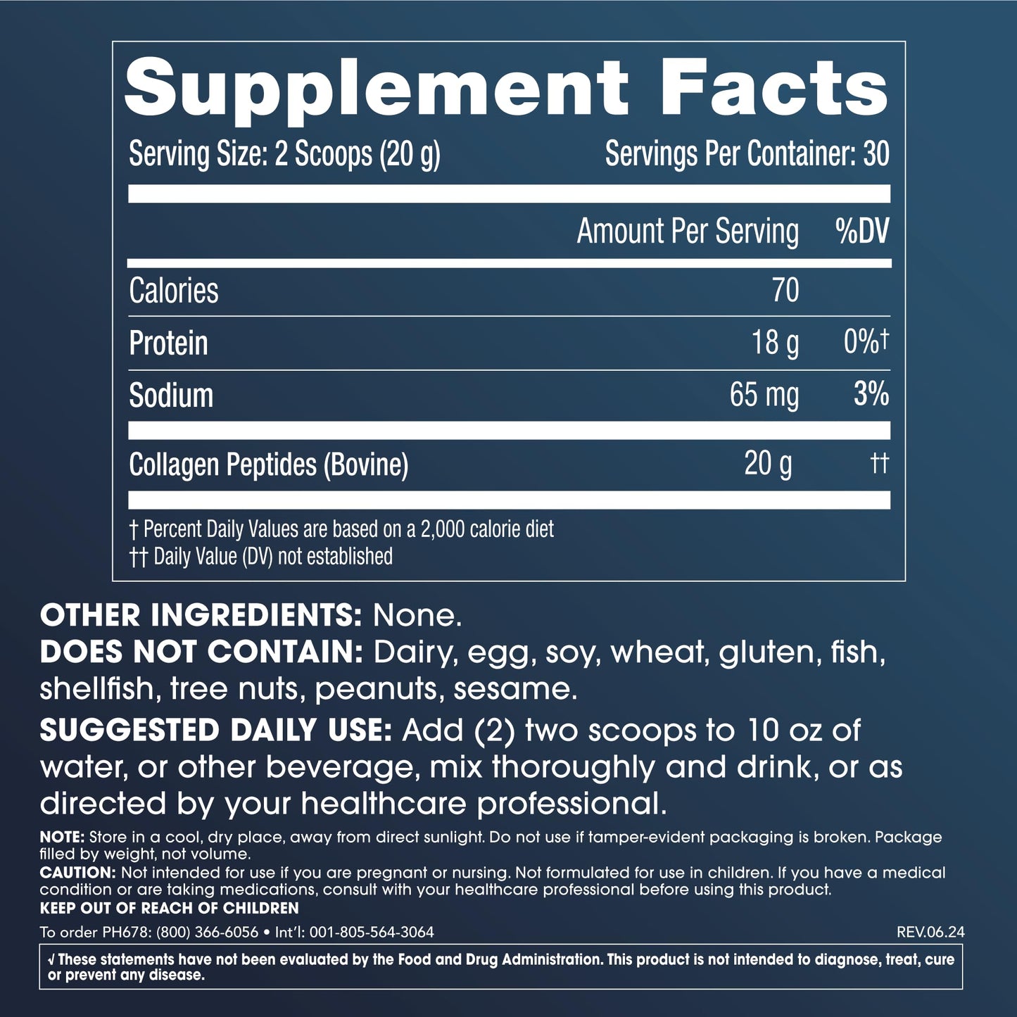 ProHealth Pure Collagen Peptides Powder, 600 Grams | Supports Hair, Nail, Skin, Bone, Joint Health, and Longevity | Grass-Fed, Pasture-Raised | Zero Sugar, Unflavored | Third-Party Tested