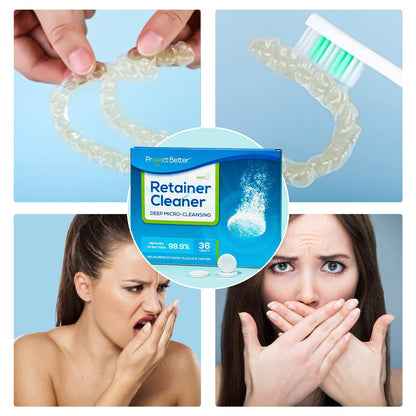 PROJECT BETTER Retainer Cleaner Tablets & Denture Cleaning Tablets for Dental Appliances and Night & Mouth Guard (36 Counts)
