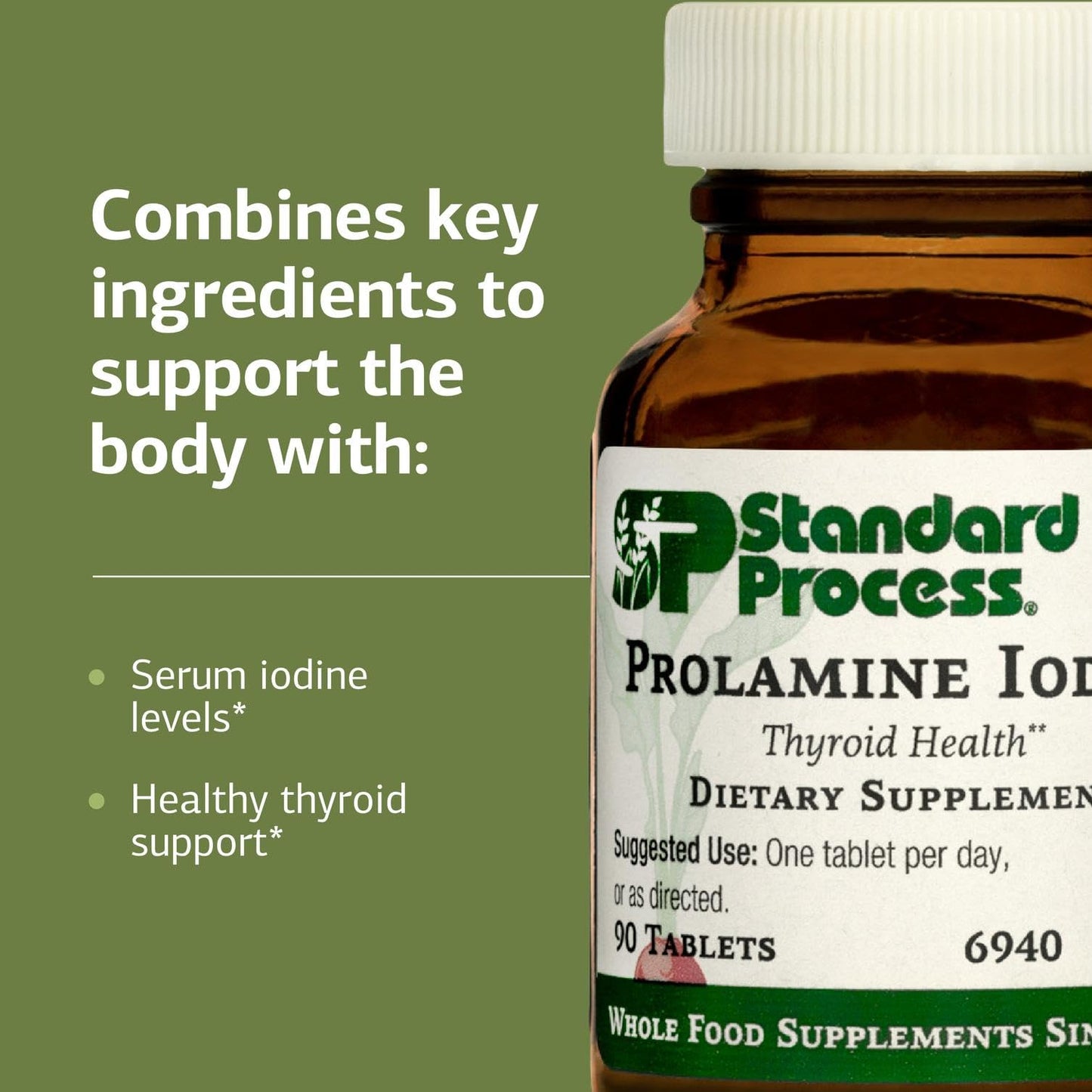 Standard Process Prolamine Iodine – Thyroid Health Supplement (90 Tablets)