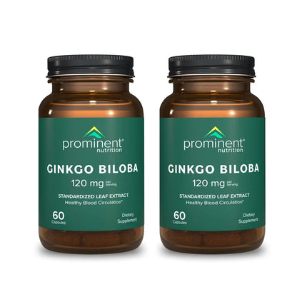 Prominent Ginkgo Biloba 120mg - Memory & Focus Support | Vegan, Non-GMO | 2-Pack BritishVita | Premium UK Vitamins & Wellness Supplements