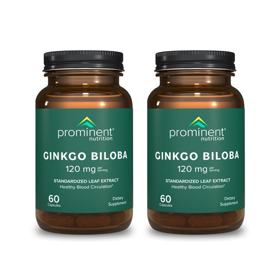 Prominent Ginkgo Biloba 120mg - Memory & Focus Support | Vegan, Non-GMO | 2-Pack