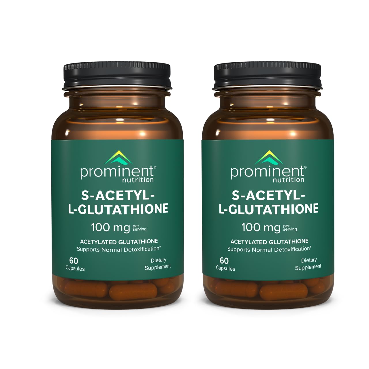Prominent Nutrition S-Acetyl L-Glutathione Supplement - Liver Detox & Antioxidant Support | Vegan 2-Pack