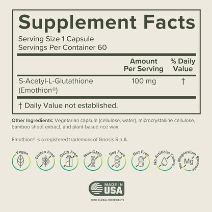 Prominent Nutrition S-Acetyl L-Glutathione Supplement - Liver Detox & Antioxidant Support | Vegan 2-Pack
