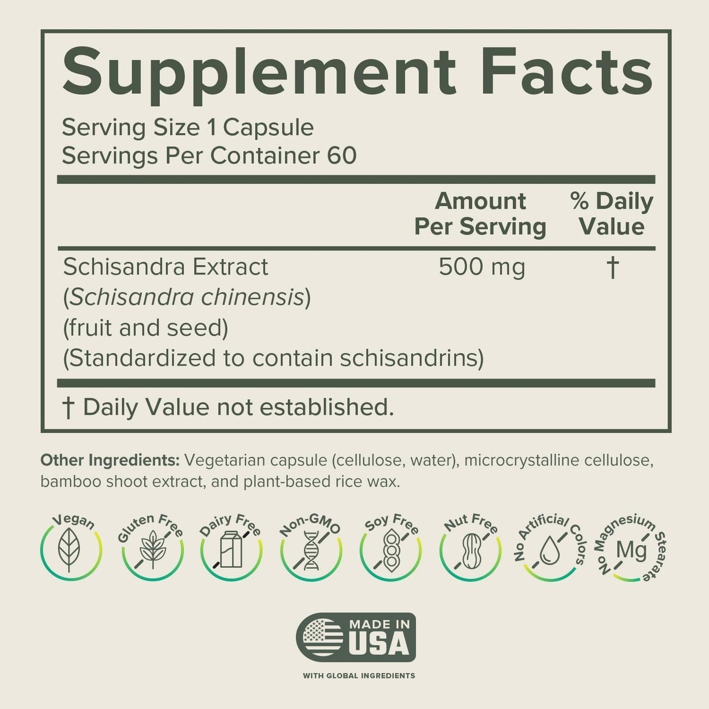 Prominent Nutrition Schisandra Berry Extract – 500 mg, Stress Support, 60 Capsules