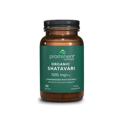 Prominent Nutrition Organic Shatavari Capsules – 500 mg, 60 Count | Hormone Support for Women