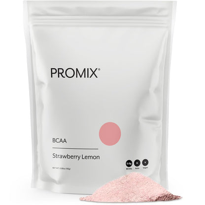 Promix BCAA Powder – 5g BCAAs, Sugar Free, Plant Based, Strawberry Lemon | 30 Servings