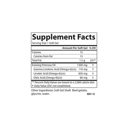 Carlson Golden Primrose 1300 mg Evening Primrose Oil — Cold-Pressed, 90 Softgels