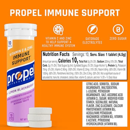 Propel Immune Support Tablets – Lemon Blackberry, 16.9 oz (Pack of 80)
