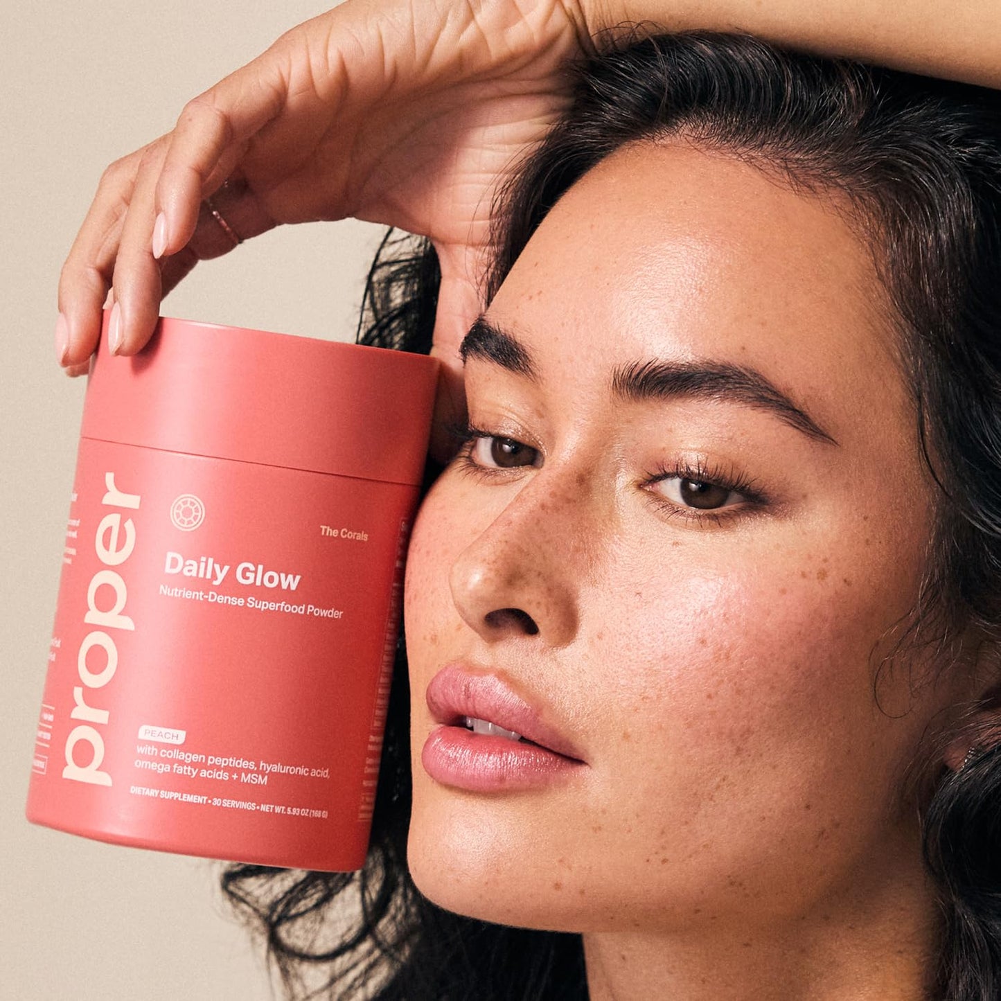 Proper, The Corals Daily Glow Beauty Blend – Nutrient Dense Superfood Powder with Collagen Peptides, Hyaluronic Acid, Vitamin C & MSM | Hair, Skin & Nails