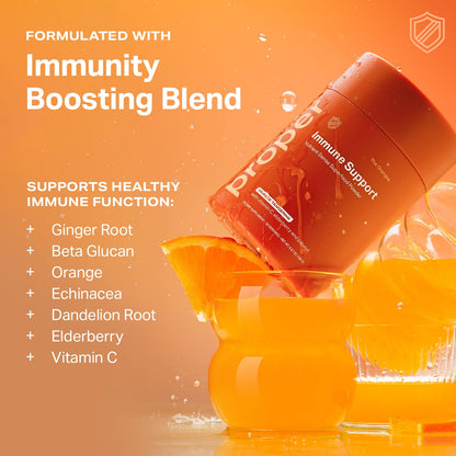 Proper Orange Immune Support – Orange Tangerine Drink Mix with Elderberry, Vitamin C, Zinc & Probiotics