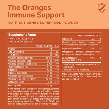 Proper Orange Immune Support – Orange Tangerine Drink Mix with Elderberry, Vitamin C, Zinc & Probiotics