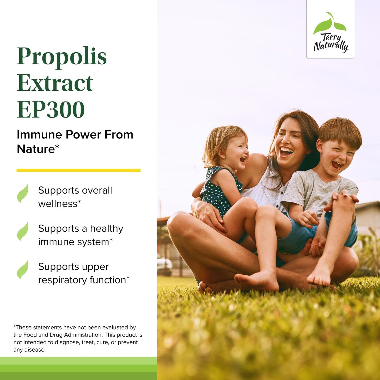 Terry Naturally Propolis EP300 - Immune & Upper Respiratory Support for Child & Adult | 60 Capsules, 2-Pack