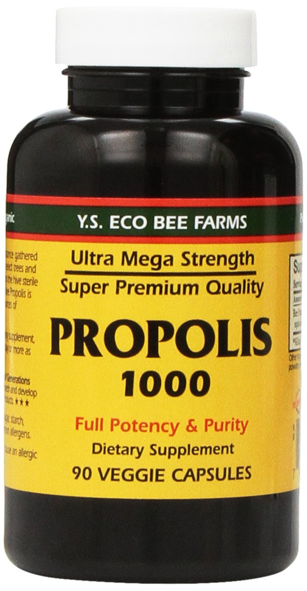 Propolis-Raw Unprocessed 1000mg Y.S. Organic Bee Farms 2 Pack | 180 Capsules