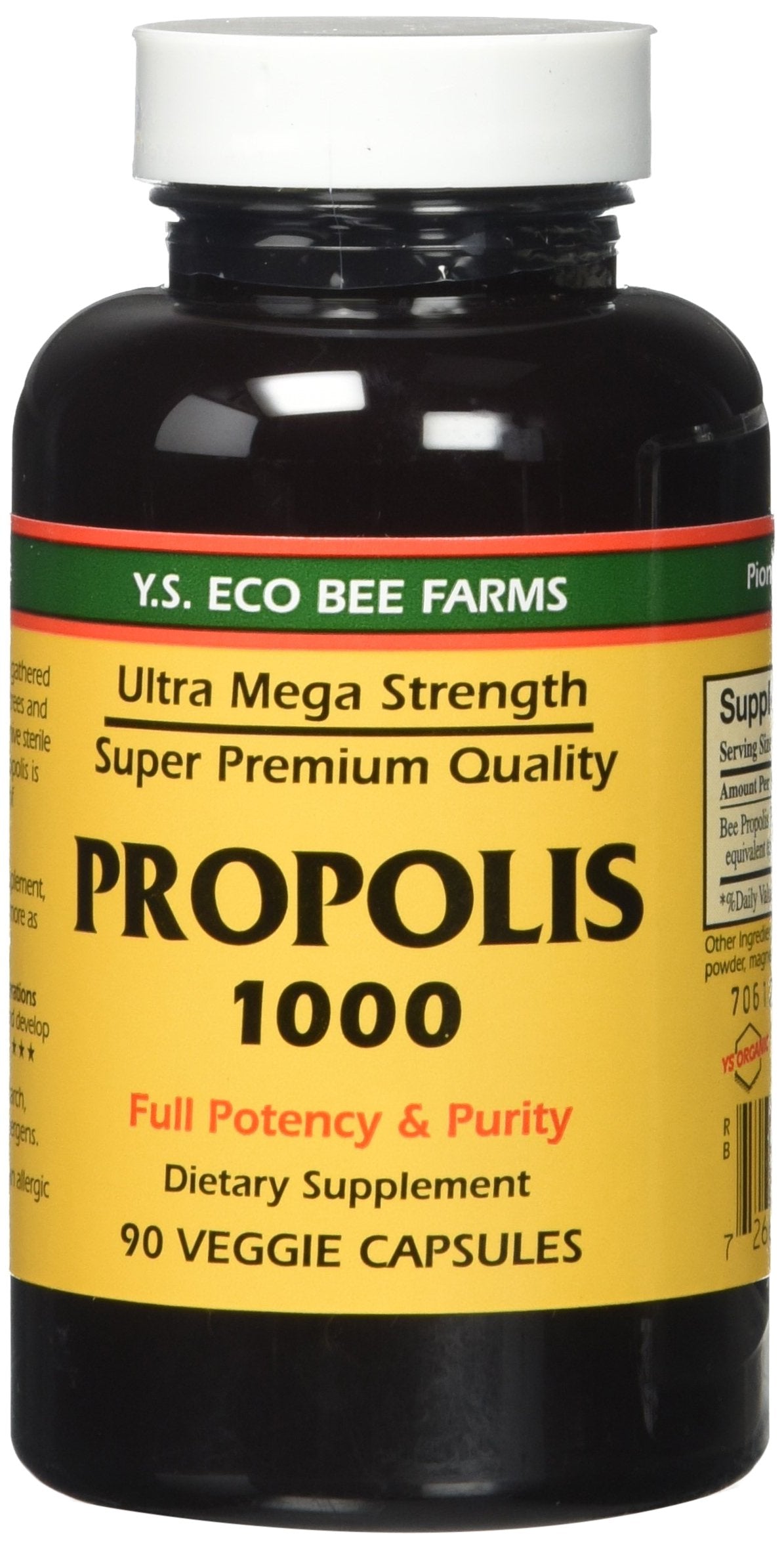 Propolis-Raw Unprocessed 1000mg – Y.S. Organic Bee Farms 90 Caps