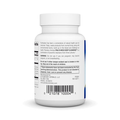 Planetary Herbals Pau D'Arco Deep Cleansing – 735 mg Herbal Supplement (72 Tablets)