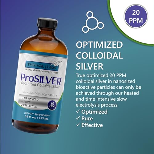 ProSILVER Blue Label 20 PPM Colloidal Silver Liquid (16oz) – Immune Support | Thrival Labs