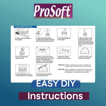 ProSoft Denture Reliner – 2 Denture Plates, Zinc-Free