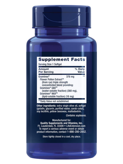 Life Extension ProstaPollen Triple Strength – Prostate Health, Gluten Free, 30 Softgels