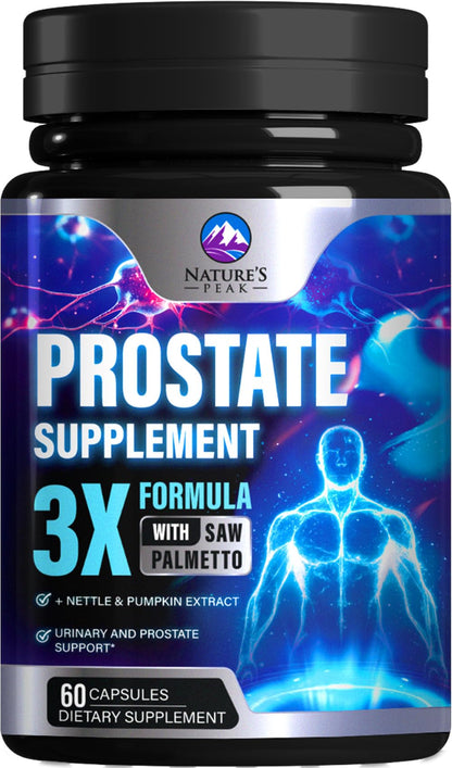 Prostate Health Supplements for Men 1000mg - 3x Strength | Saw Palmetto, Nettle & Pumpkin Seed