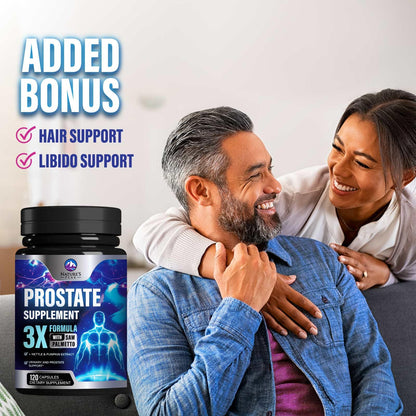 Prostate Health Supplements for Men 1000mg - 3X Strength with Saw Palmetto & Pumpkin Seed - 120 Capsules